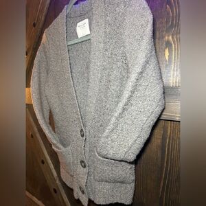 Abercrombie & Fitch textured knit cardigan in a versatile heather gray